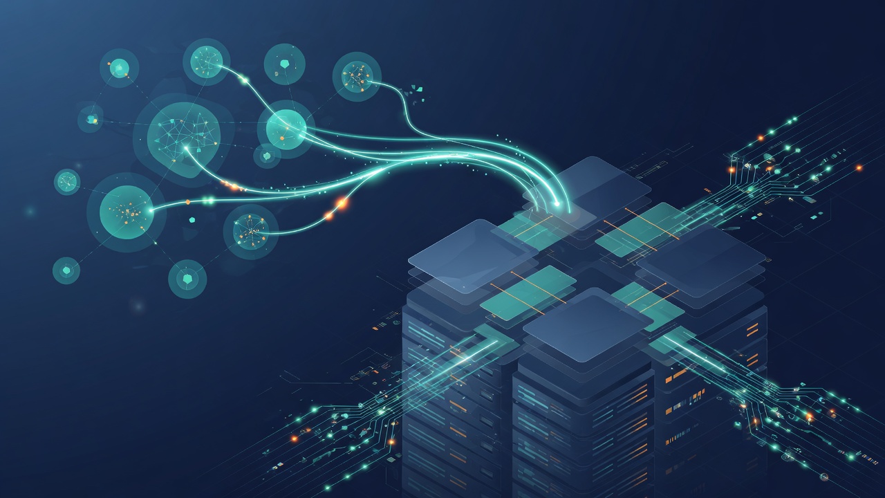 AI data streams connecting into enterprise systems