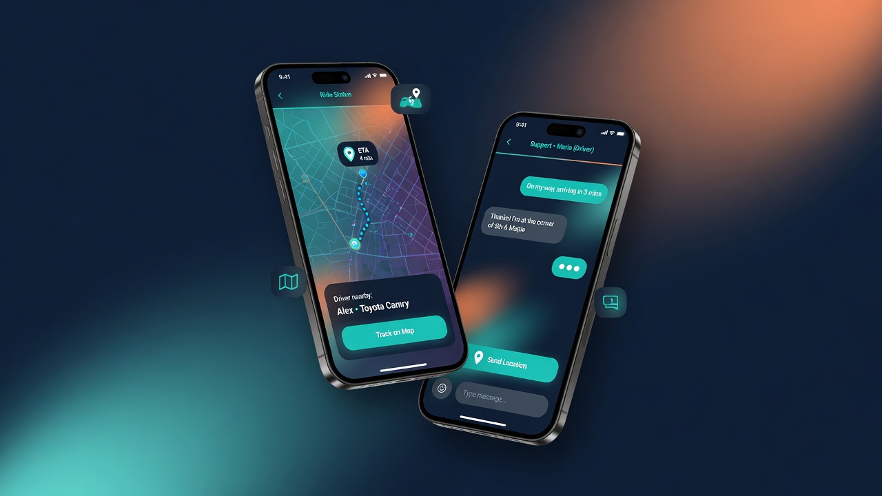 Mobile app interfaces for tracking and messaging
